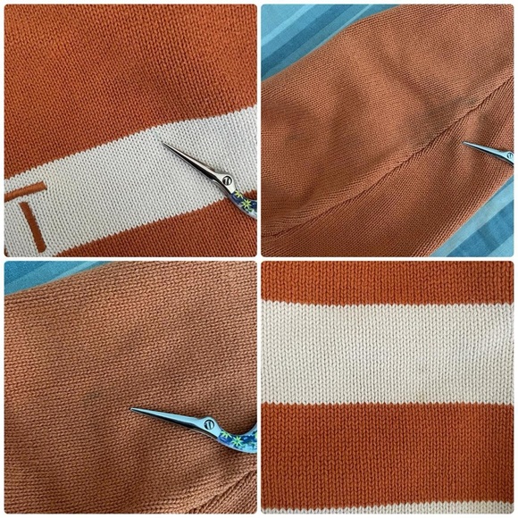 ESPRIT orange and white striped knit sweater - Picture 8 of 8